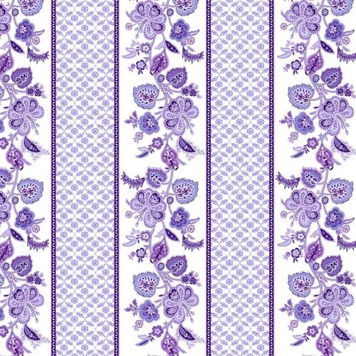 Lavender Fields Violette Stripe White 6831-09