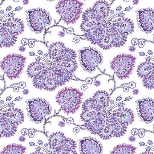 Lavender Fields Violette Floral White 6830-09