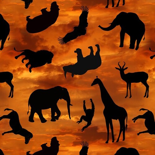 African Safari Animal Silhouette I