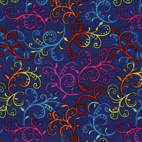 Celebrations Party Swirls Navy Multi 7203