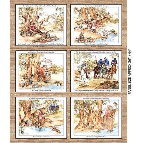 Waltzing Matilda Fabric Panel Dark B