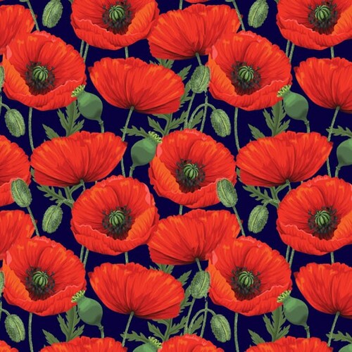Honour the Light Brigade Poppies Navy L07
