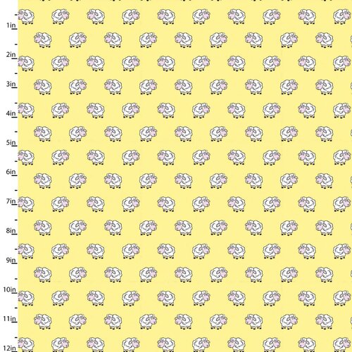 Fabric Remnant-Playful Cuties Sheep Flannel 90cm