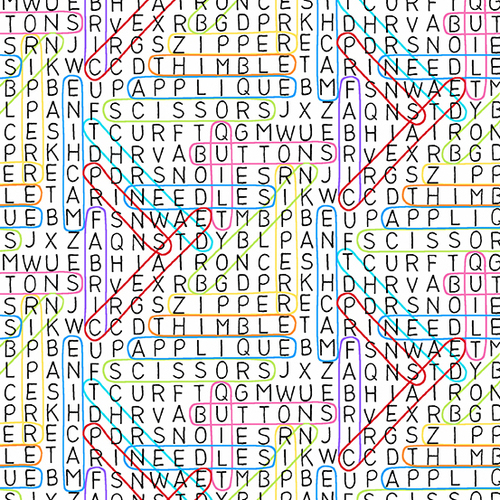 Andover Sew Happy Word Search White 9869L