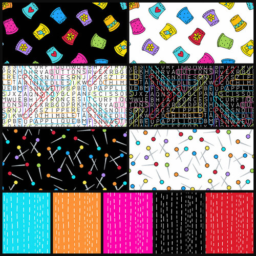 Andover Sew Happy Fat Quarter Fabric Bundle