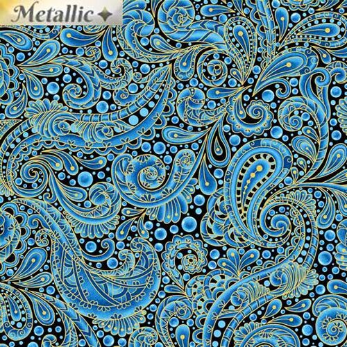 Hooked on Fish Metallic Paisley Blue 0555