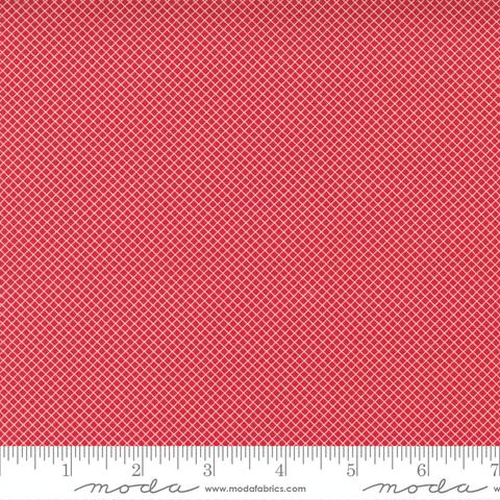 Moda Story Time Retro Vintage Micro Lattice Red 21796 12