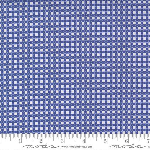 Moda Story Time Retro Vintage Dotted Check Navy 21794 18