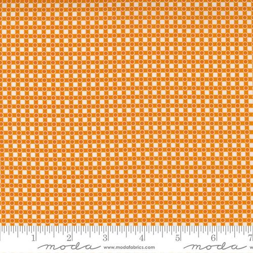 Moda Story Time Retro Vintage Dotted Check Orange 21794 13