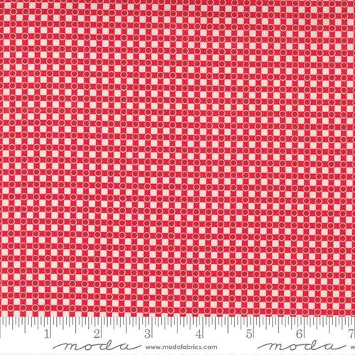 Moda Story Time Retro Vintage Dotted Check Red 21794 12