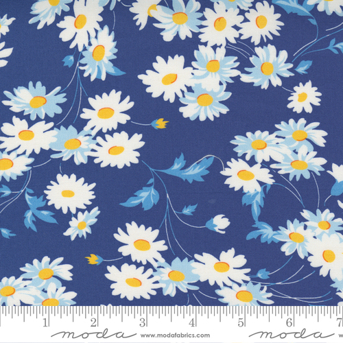 Moda Story Time Retro Vintage Real Daisy Navy 21791 18
