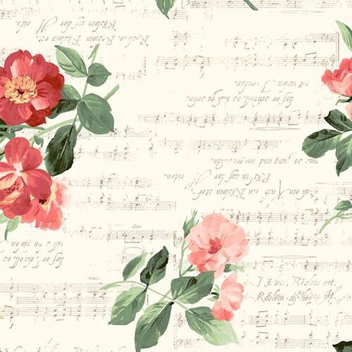 Symphony Flowers Music Parchment 9217E Per Metre