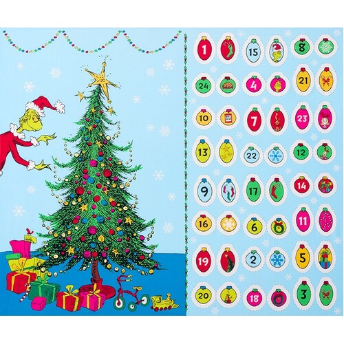 How the Grinch Stole Christmas Countdown Tree Panel 17489-223 