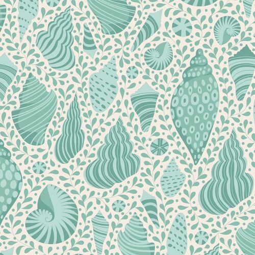 Tilda Cotton Beach Shells Teal 110028