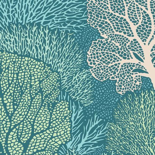 Tilda Cotton Beach Coral Reef Teel 110339