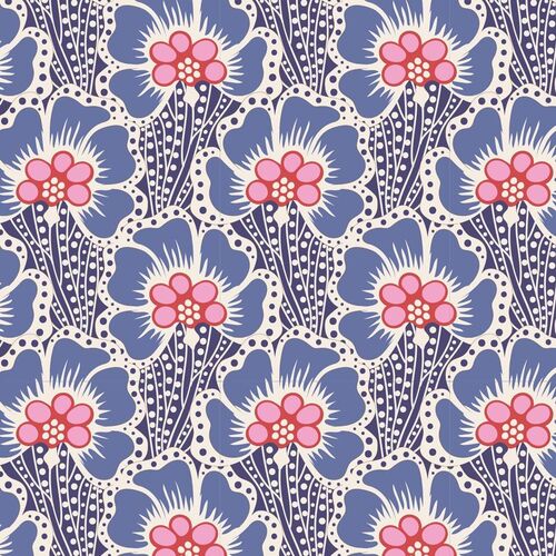 Tilda Cotton Beach Ocean Flower Blue 110335