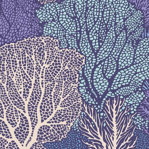 Tilda Cotton Beach Coral Reef Blue 110334