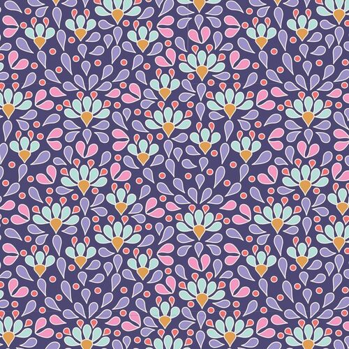 Tilda Cotton Beach Sea Anemone Blue 110332