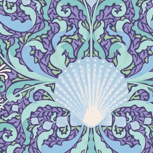Tilda Cotton Beach Scallop Shell Blue 110331