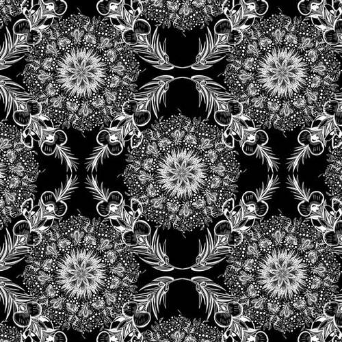 Great Southern Land Mandala Bloom Black 1008/1