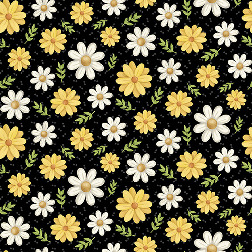 Bee You! Tossed Daisy Daisies Black 105-99