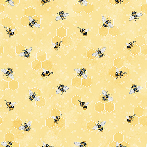 Bee You! Buzzing Bees Honeycomb Yellow 103-44