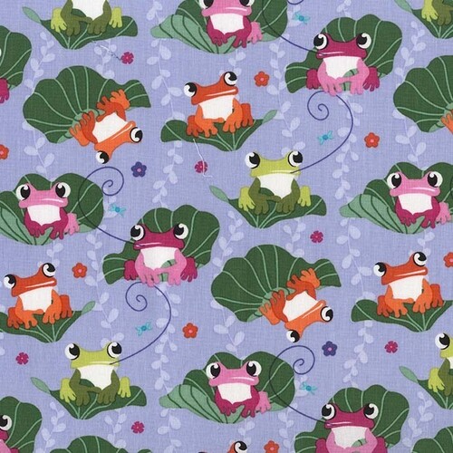 Fabric Remnant -Your Pad or Mine Frogs 53cm