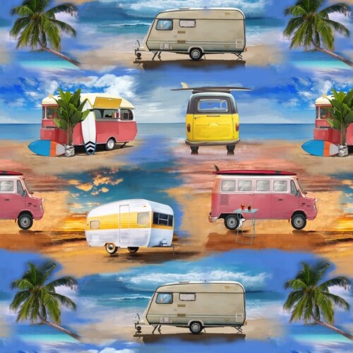 Retro Campers Caravan Camping Beach B