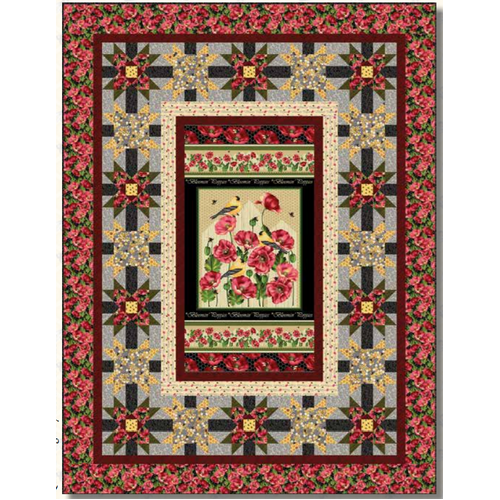 Bloomin Poppies Fabric Quilt Kit #1