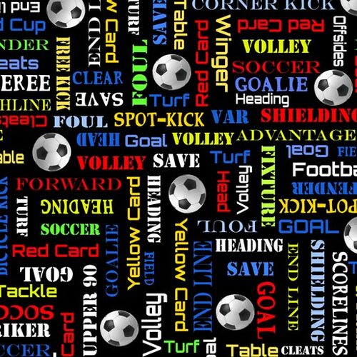 World Cup Soccer Football Words Black 1412