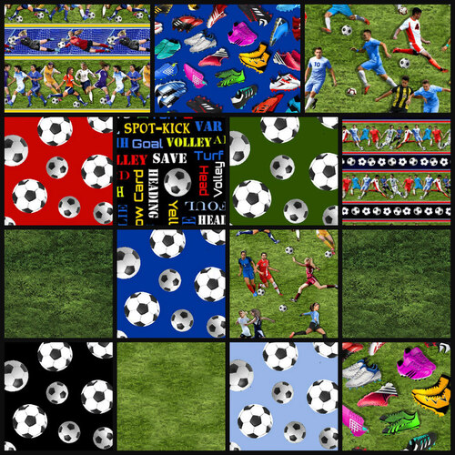 World Cup Soccer Football Fabric Bundle