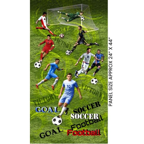 World Cup Mens Soccer Football Quilt Panel 1044