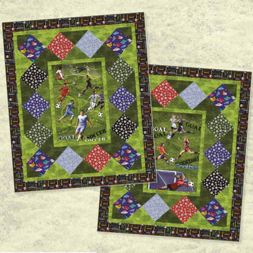 World Cup Mens Soccer Football Quilt Kit