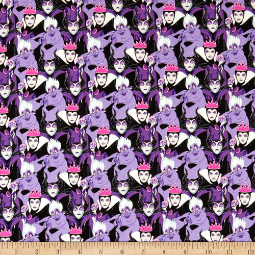 Fabric Remnant - Disney Diabolical Villlains 91cm