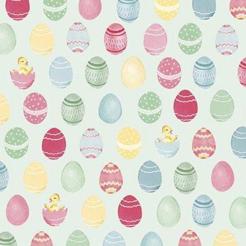 Riley Blake Easter Parade Eggs Chicks Mint 11572