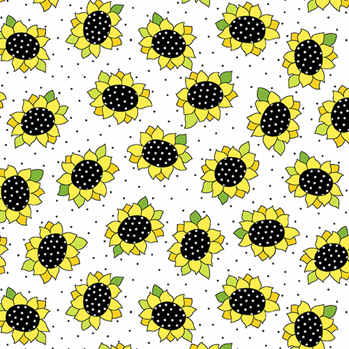 Sunflowers & Honey Heads Day White 9986-L