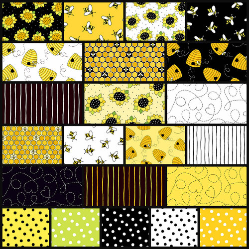 Sunflowers & Honey Fat Quarter Fabric Bundle