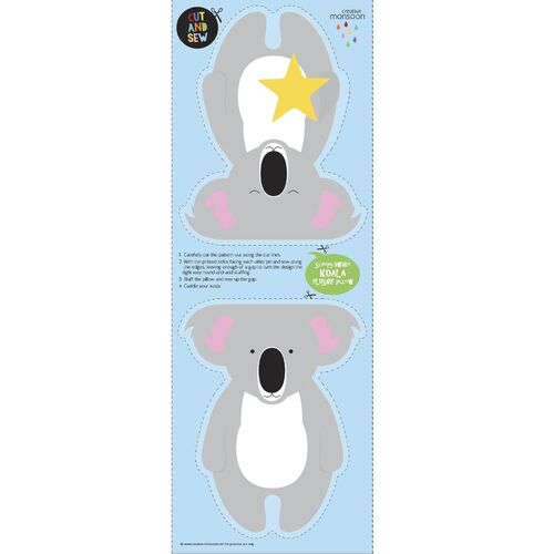 Plushie Pillow Cut & Sew Koala Softie Panel DV3619