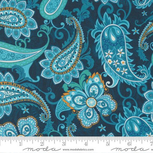 Moda Paisley Rose Paisley Navy 11881 15