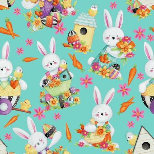 Easter Fun Bunny Rabbit Toss Aqua 2575-76