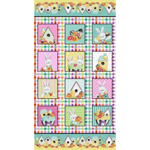 Easter Fun Bunny Rabbit Block Panel 2576P-22