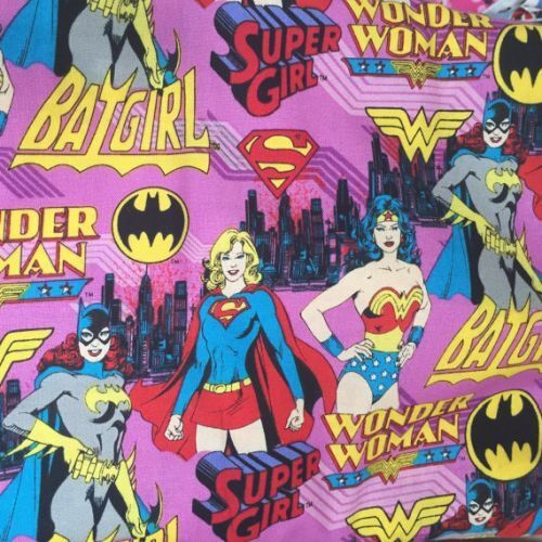 Fabric Remnant -Superheros Batgirl Wonder Woman 80cm
