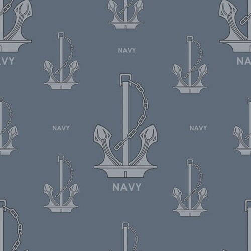 Navy Australia Naval Anchors Allover Grey O