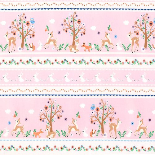 Nature Deer Bunny Stripe Per Metre