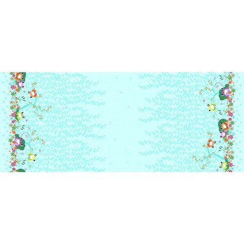 Your Pad or Mine Frogs Double Border Aqua Per Metre