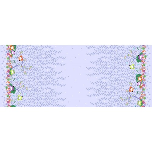 Your Pad or Mine Frogs Double Border Purple Per Metre