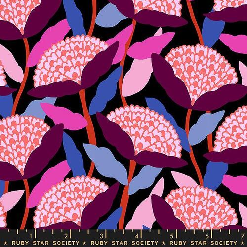 Fabric Remnant - Ruby Star Airflow Flower Dreams 98cm