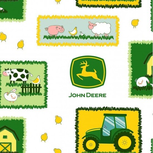 Fabric Remnant -John Deere Nursery Farm 81cm