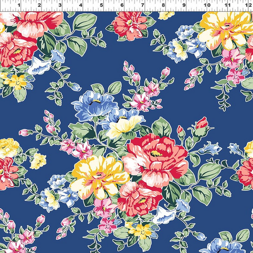 Fabric Remnant-Cherry Lemonade Floral Bouquets 67cm