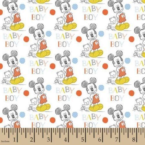 Fabric Remnant-Mickey Mouse Baby Boy 93cm